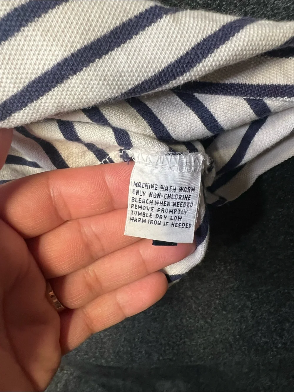 Polo Ralph Lauren Polo Shirt Men’s Size XL White Navy Blue Stripe Pony Logo